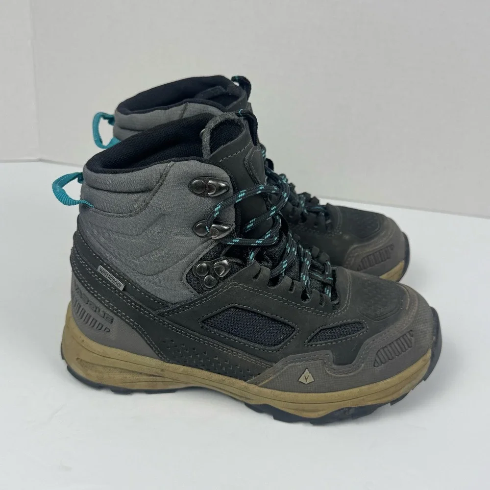 Vasque Kids Waterproof Hiking Boots Charcoal Grey Teal 7252 Size 1 US Kids